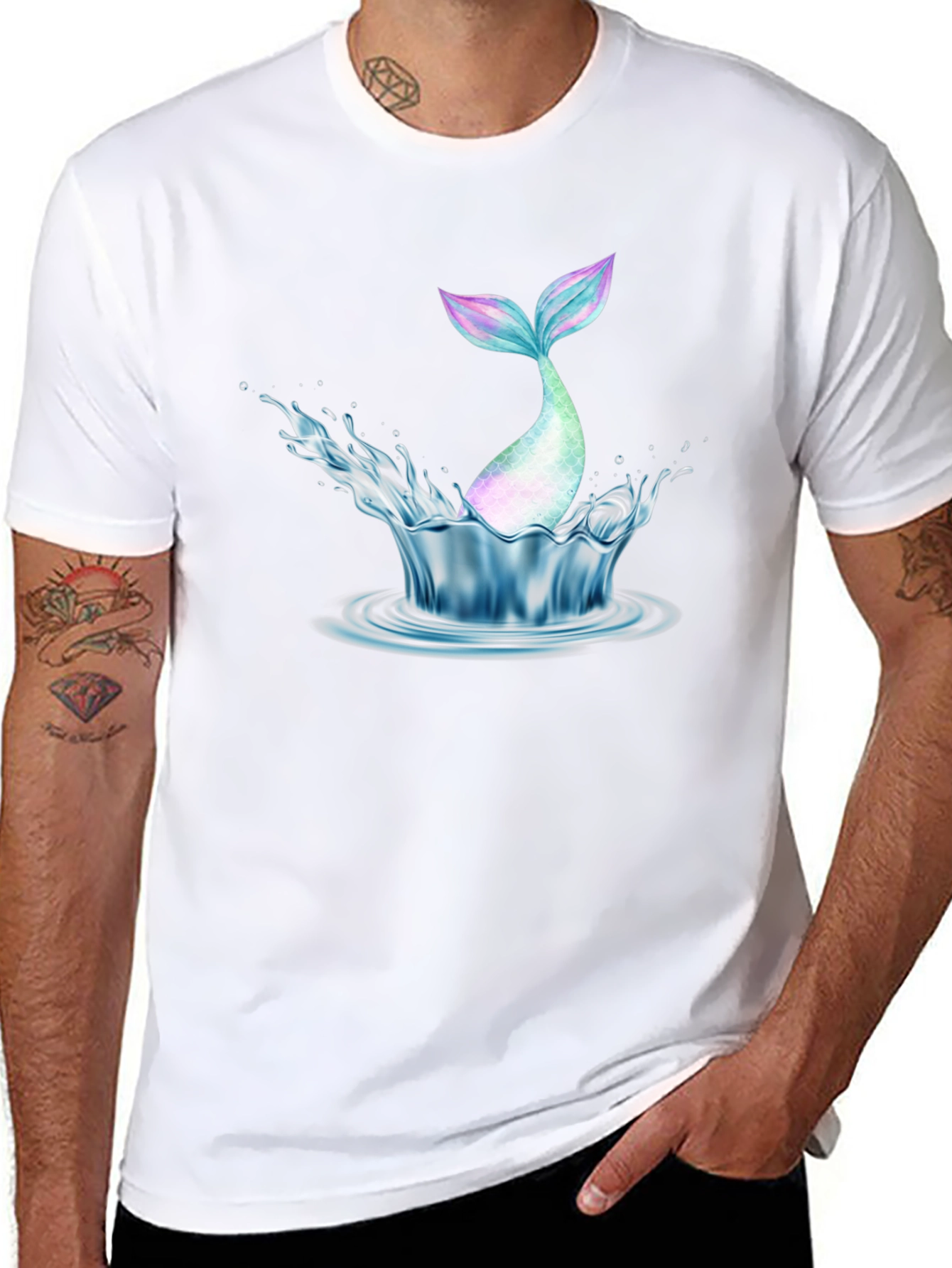 Mermaid Tail Splash Graphic Tee