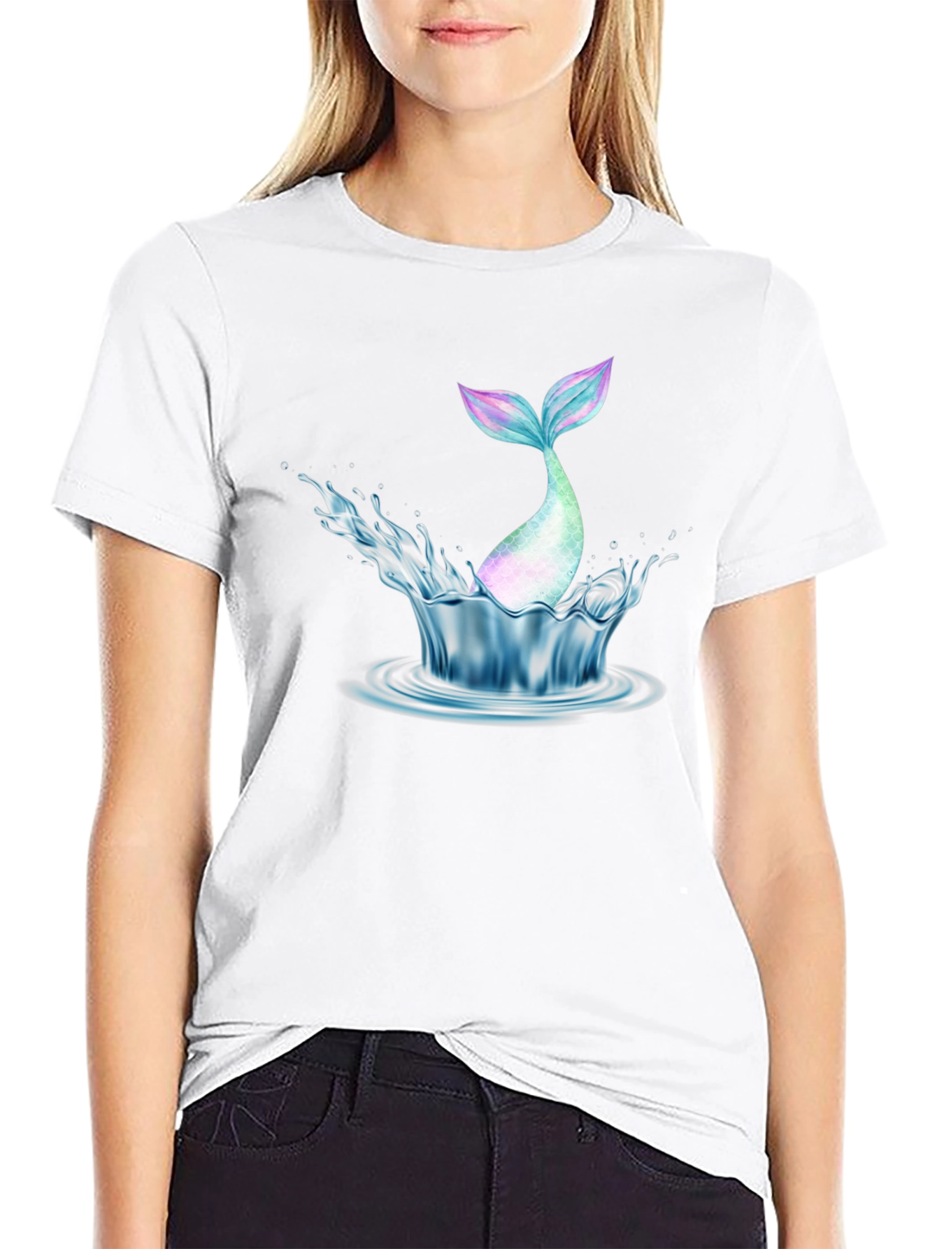 Mermaid Tail Splash Graphic Tee