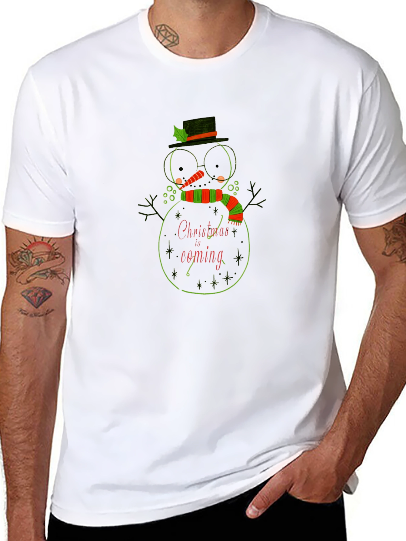 Christmas Snowman T-Shirt - Holiday Graphic Tee