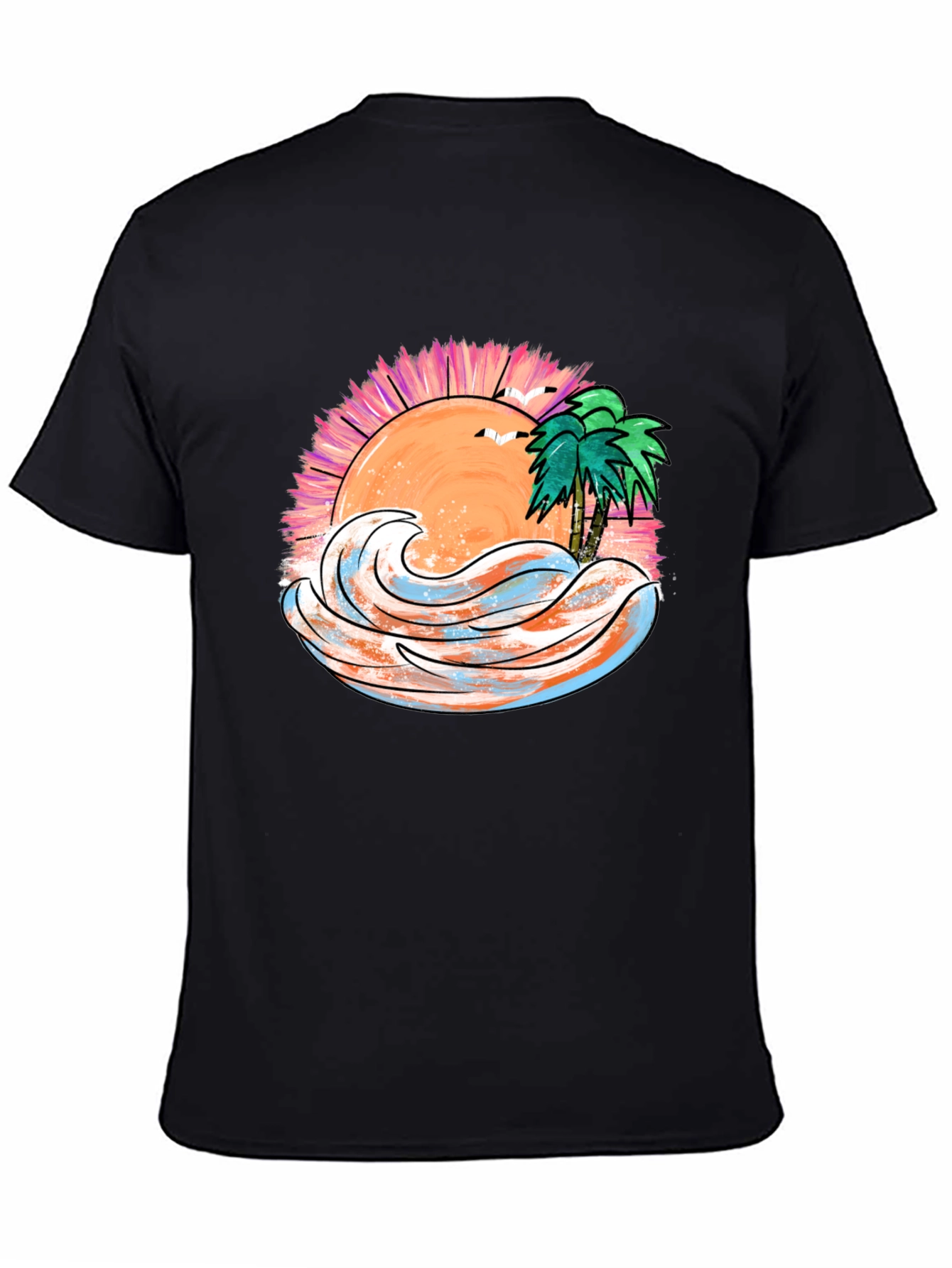 Tropical Sunset Wave Graphic Tee