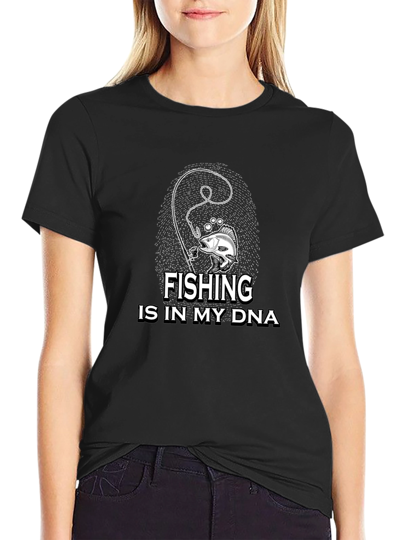 Fishing Is In My DNA Black T-Shirt