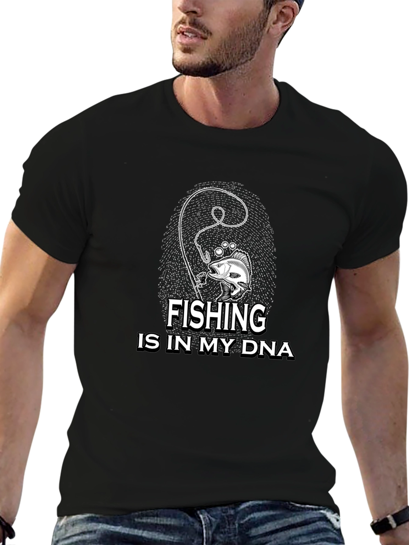 Fishing Is In My DNA Black T-Shirt