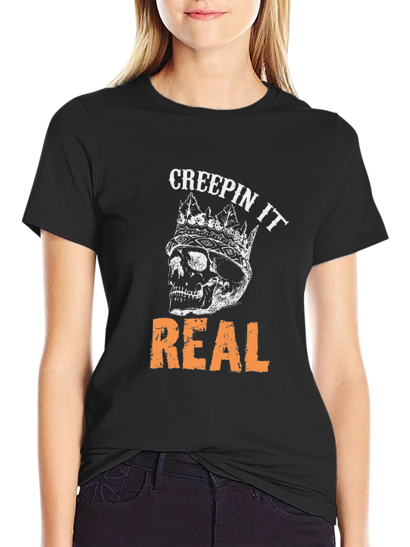 Creepin It Real Skull Graphic Tee