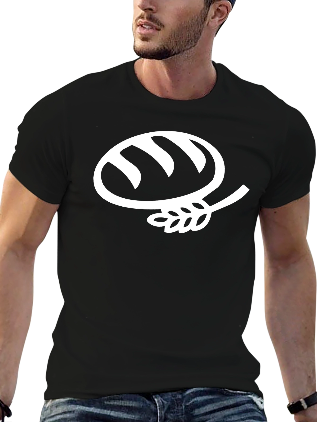 Bread Wheat Graphic Tee - Black Cotton T-Shirt