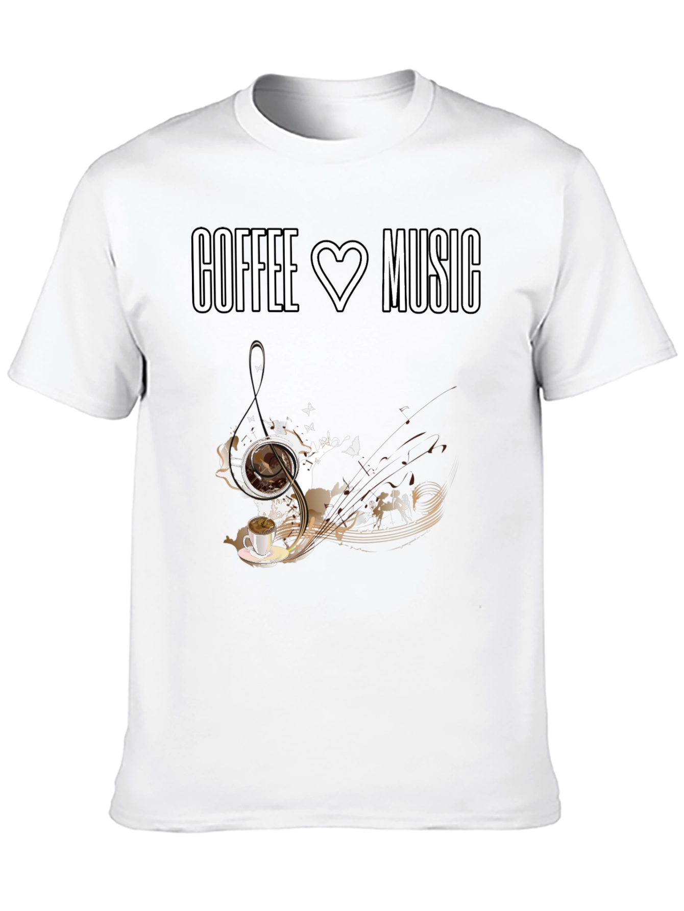 Coffee and Music Lover T-Shirt - Black