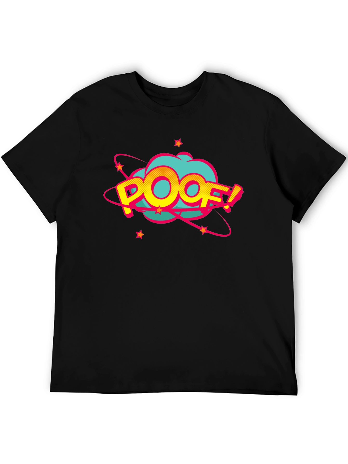 Poof! Graphic Print Black T-Shirt