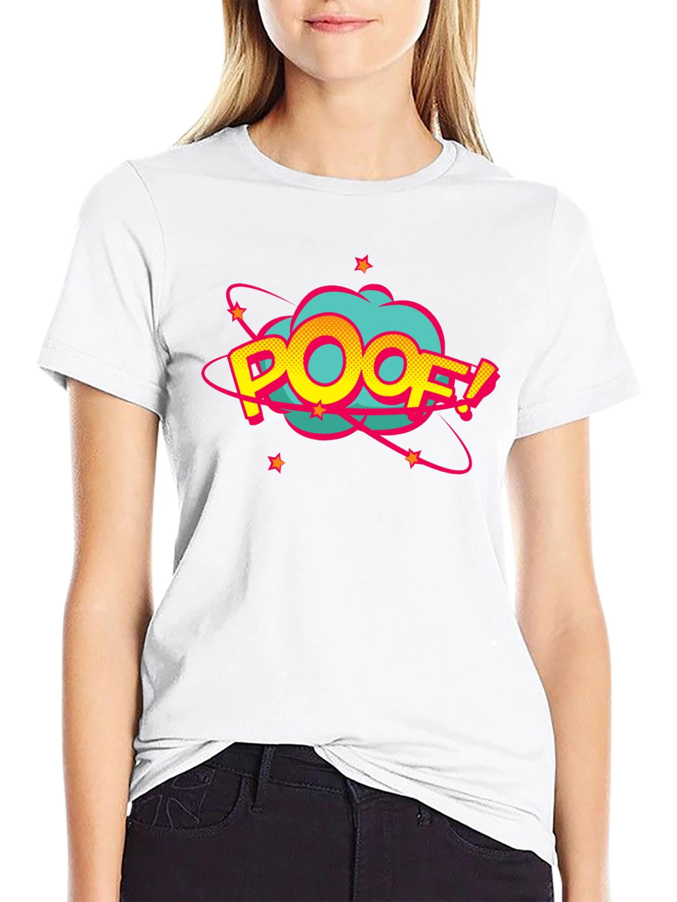 Poof! Graphic Print Black T-Shirt