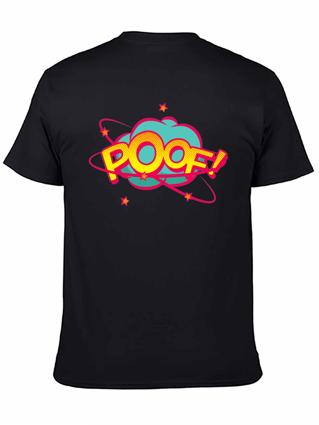 Poof! Graphic Print Black T-Shirt
