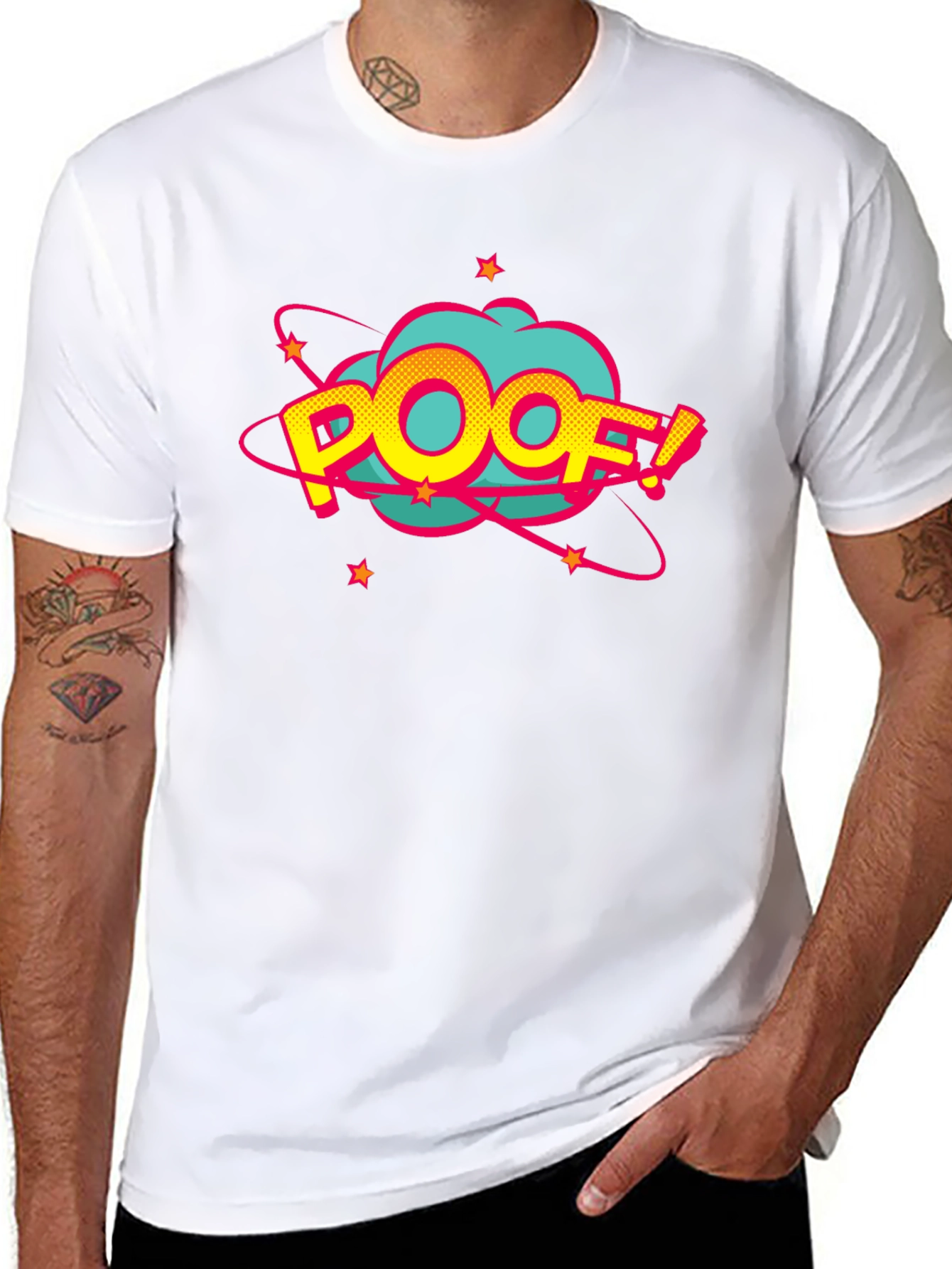 Poof! Graphic Print Black T-Shirt