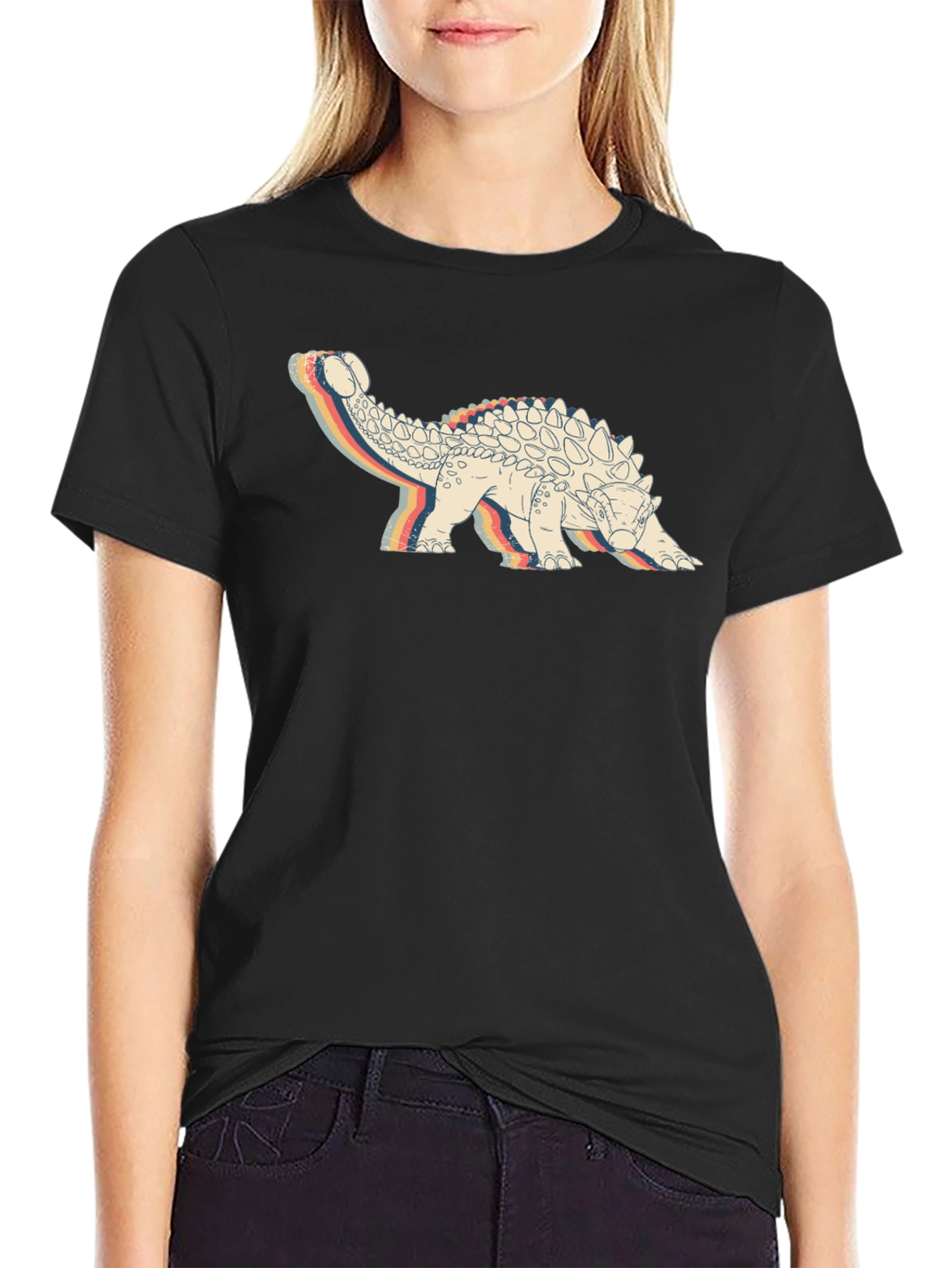 Retro Ankylosaurus Graphic T-Shirt