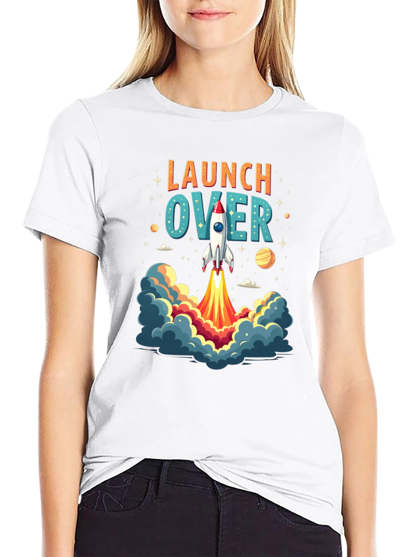 Launch Over Rocket Graphic Tee