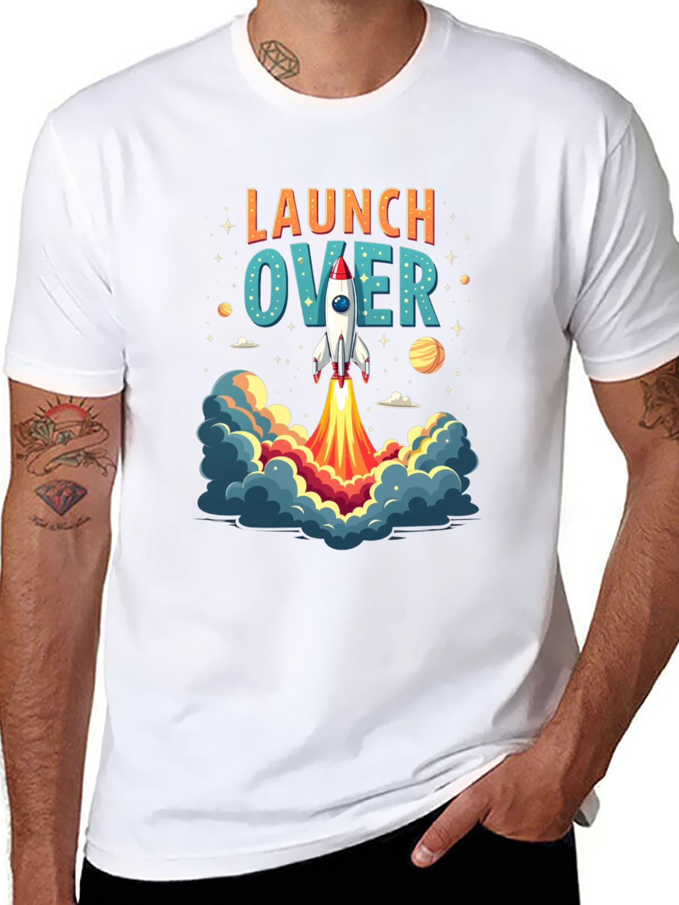 Launch Over Rocket Graphic Tee