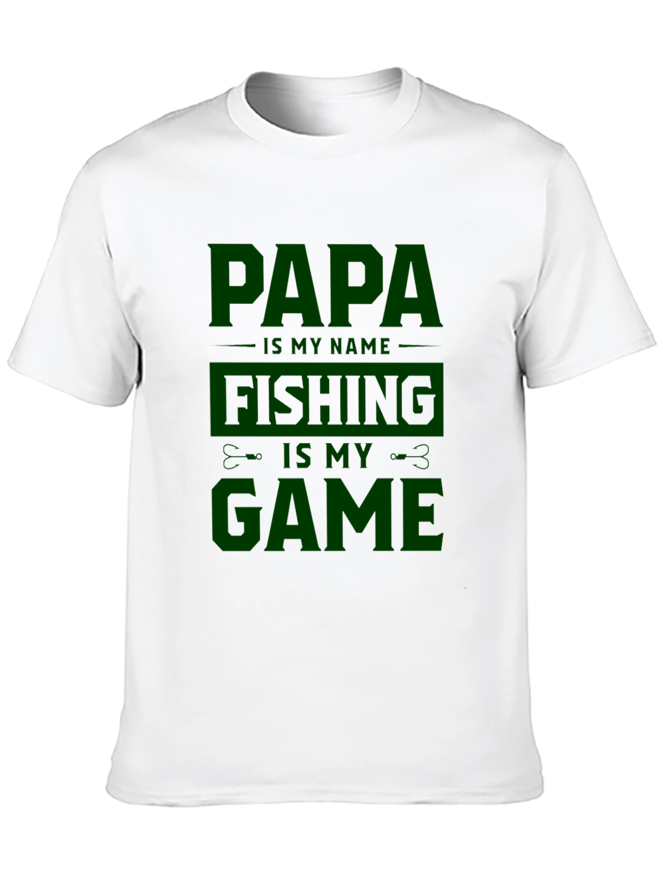 Papa Fishing Game Black T-Shirt