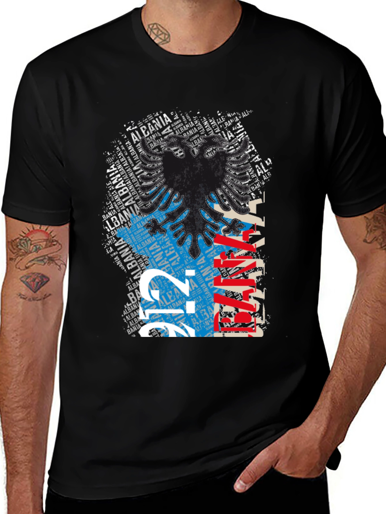Albania Eagle Graphic Tee - Black