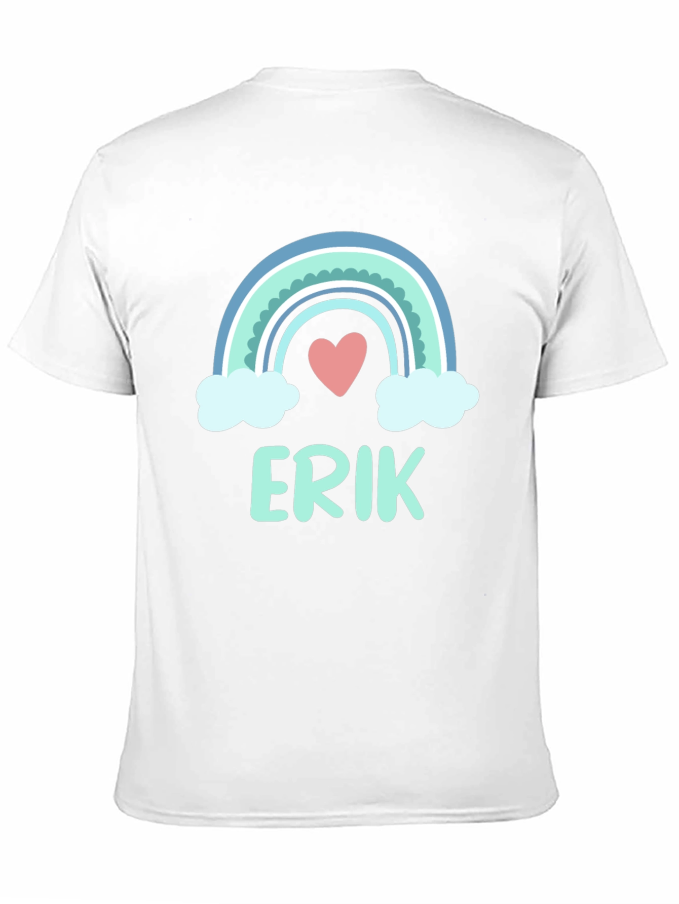 Rainbow Erik Custom Name Black T-Shirt