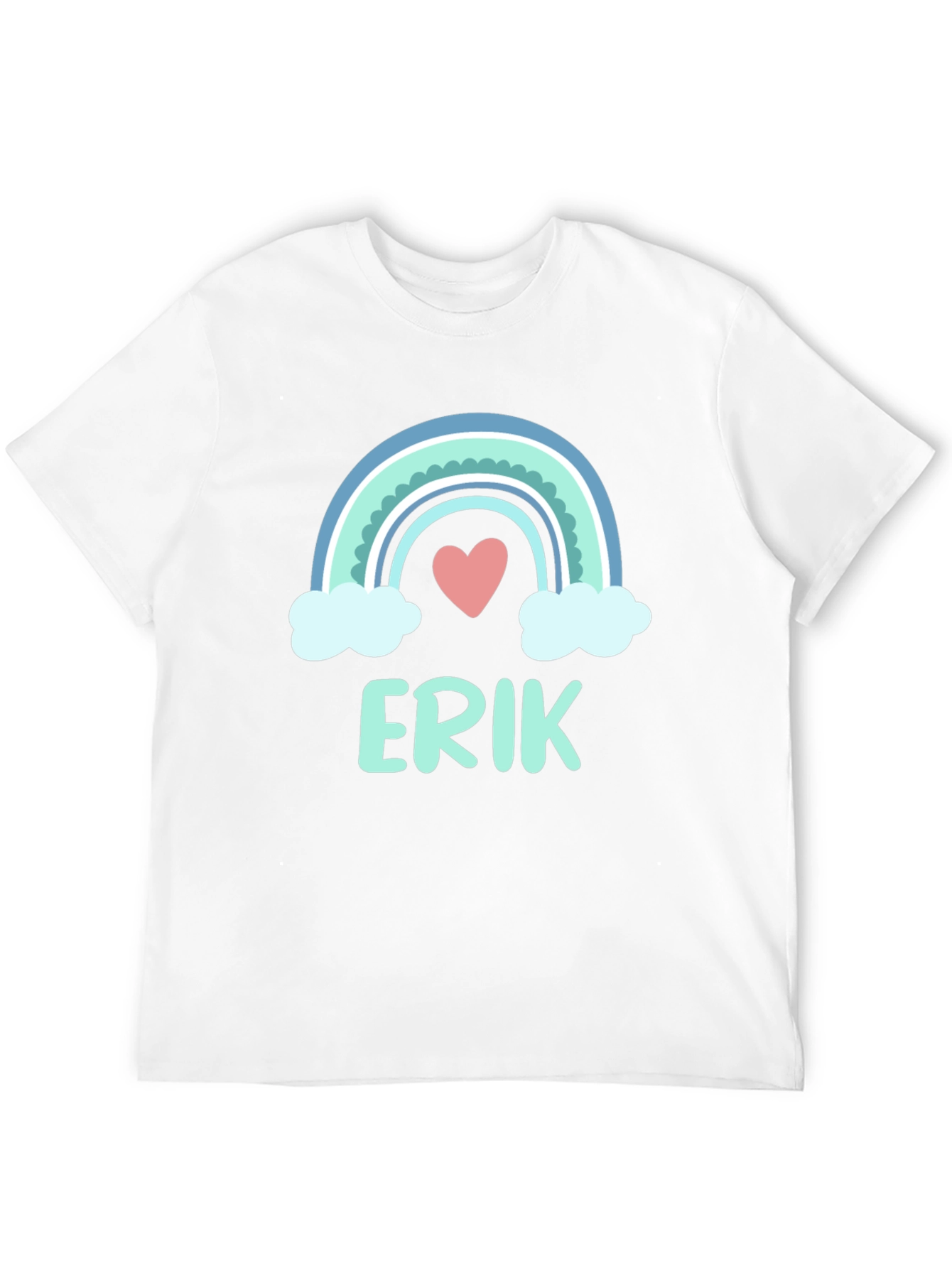 Rainbow Erik Custom Name Black T-Shirt