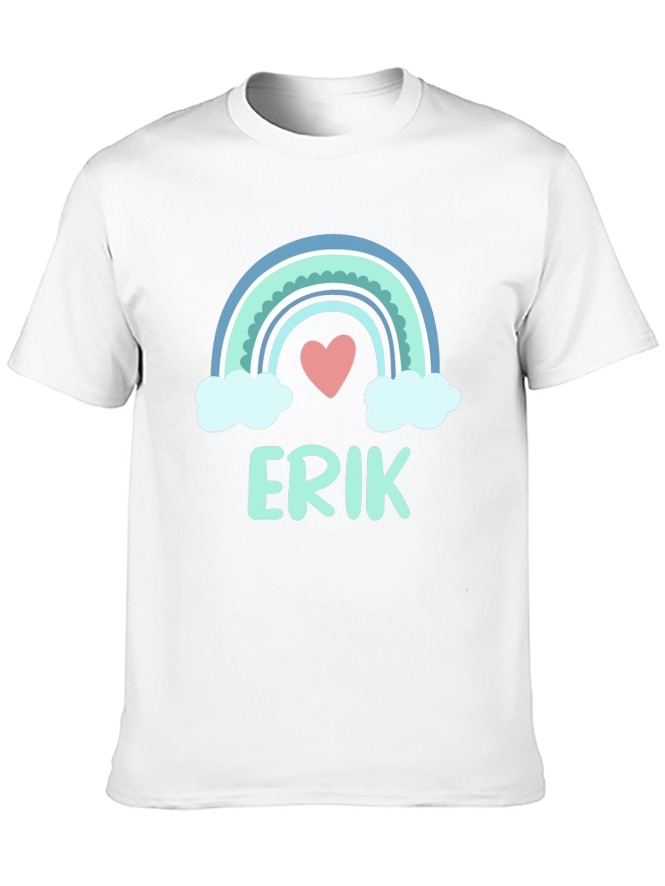 Rainbow Erik Custom Name Black T-Shirt