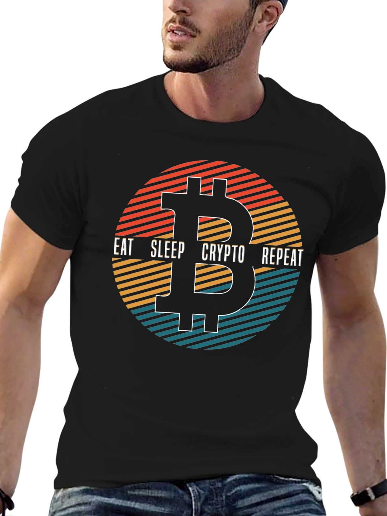 Eat Sleep Crypto Repeat Bitcoin Graphic Tee