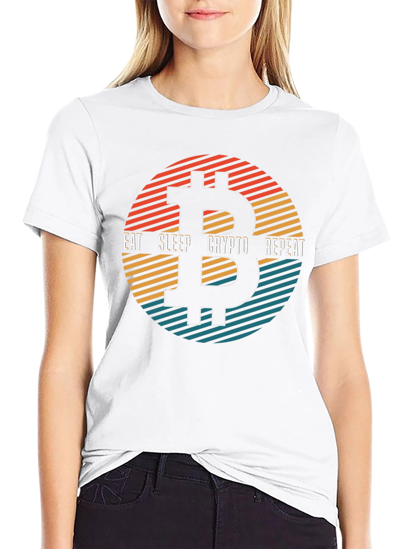 Eat Sleep Crypto Repeat Bitcoin Graphic Tee