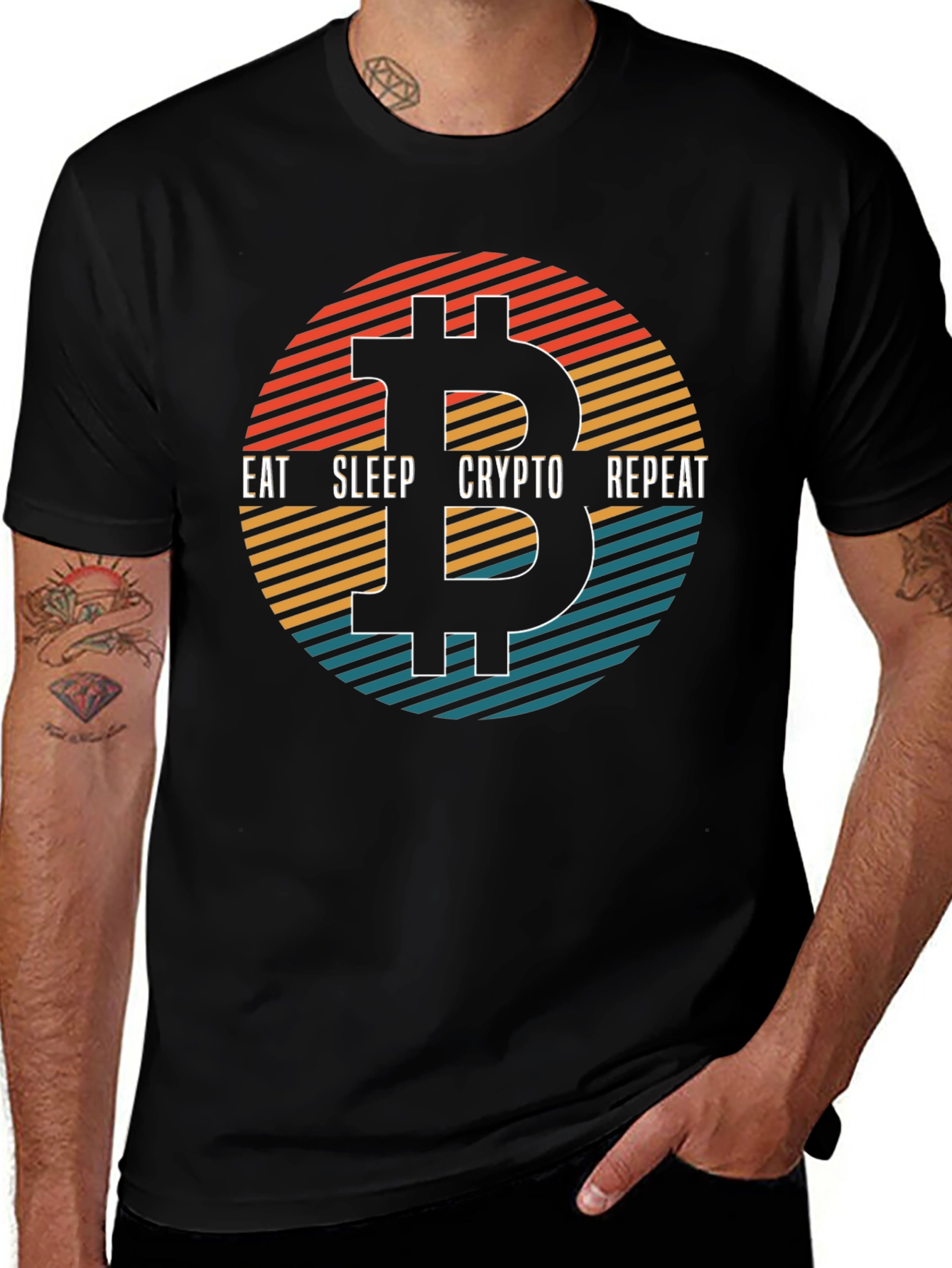 Eat Sleep Crypto Repeat Bitcoin Graphic Tee