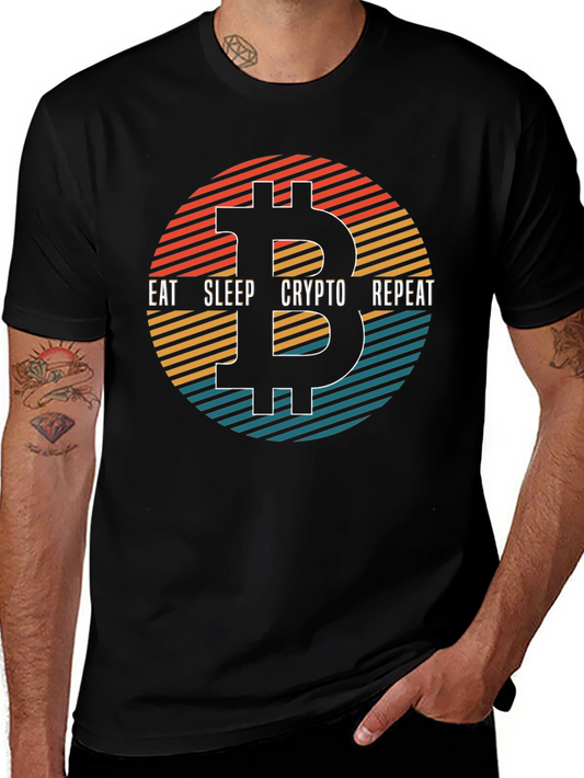 Eat Sleep Crypto Repeat Bitcoin Graphic Tee