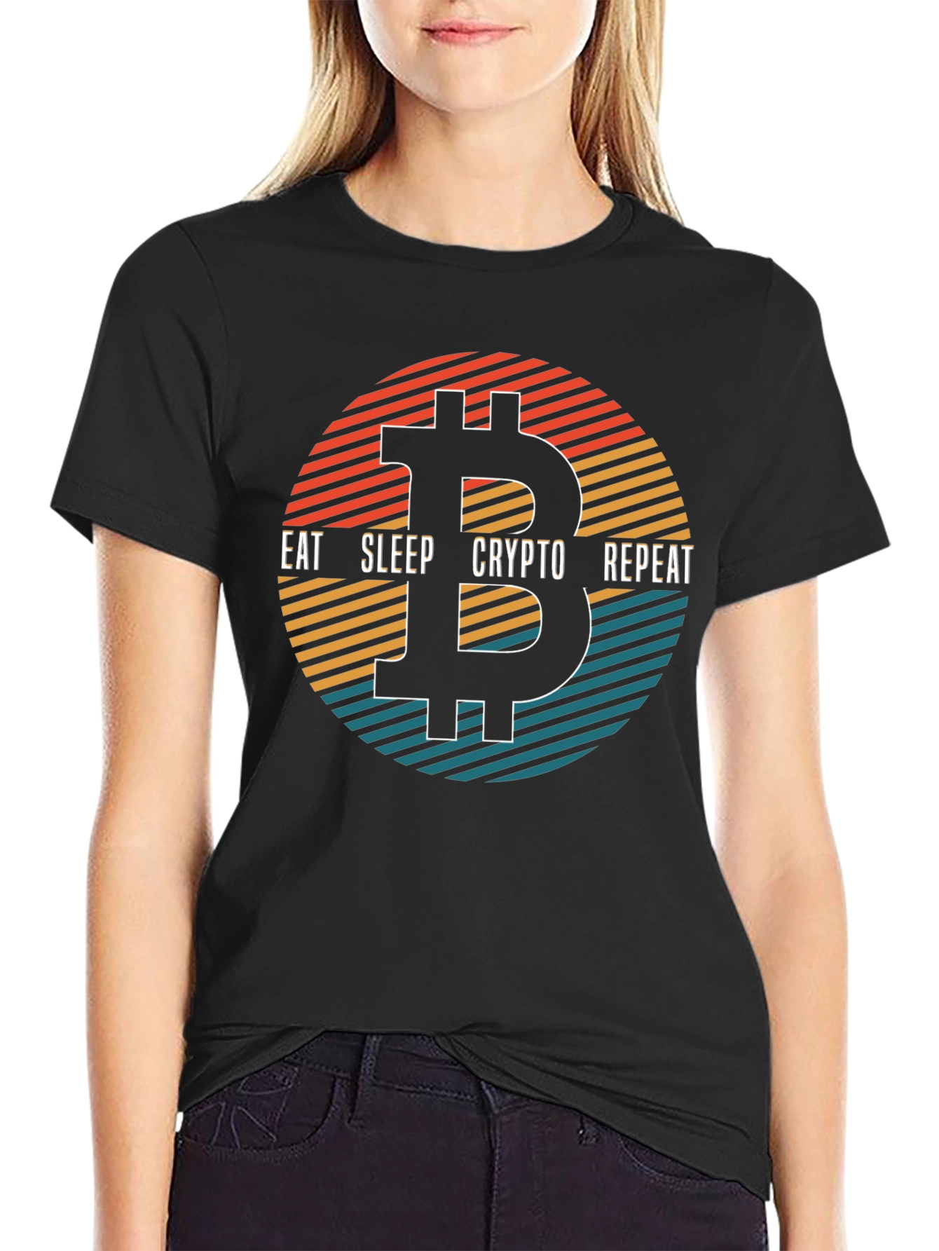 Eat Sleep Crypto Repeat Bitcoin Graphic Tee