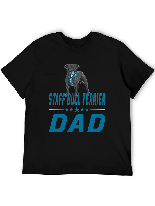 Staff Bull Terrier Dad Graphic T-Shirt