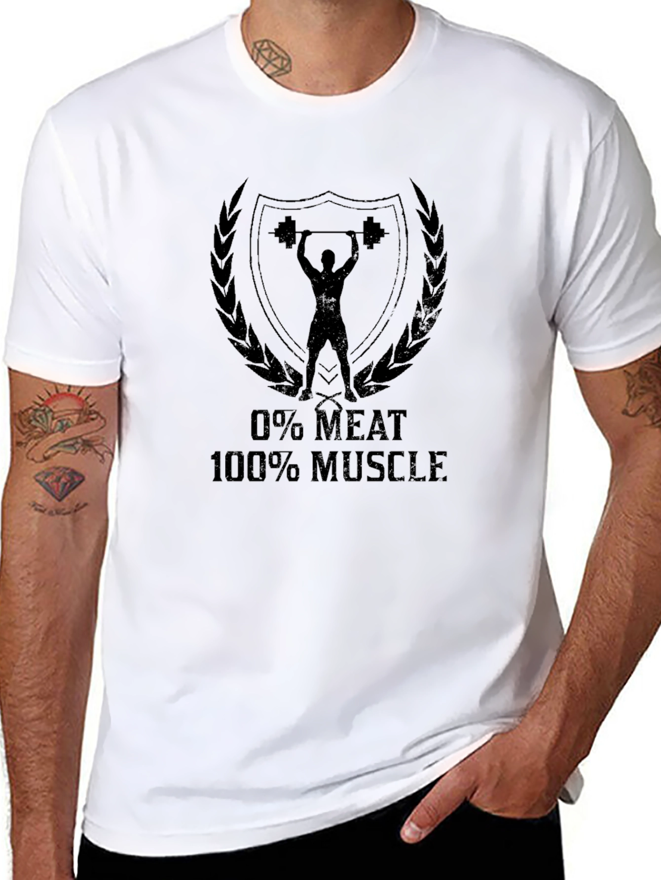 Vegan Bodybuilder T-Shirt - 0% Meat 100% Muscle