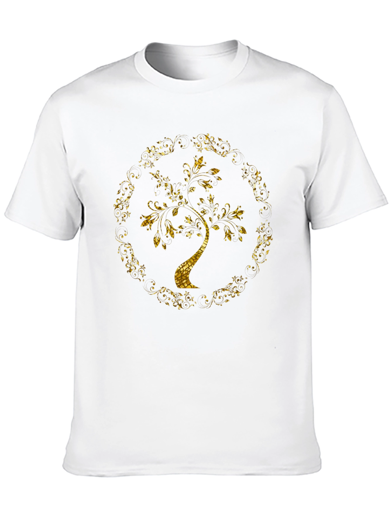 Golden Tree Graphic Tee - Stylish Mens Black T-Shirt