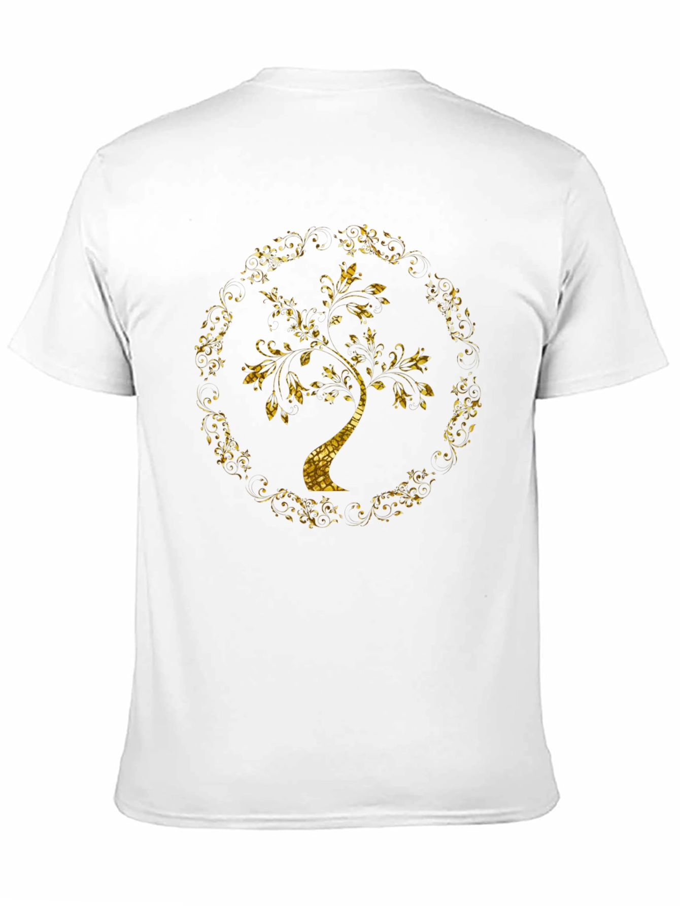 Golden Tree Graphic Tee - Stylish Mens Black T-Shirt