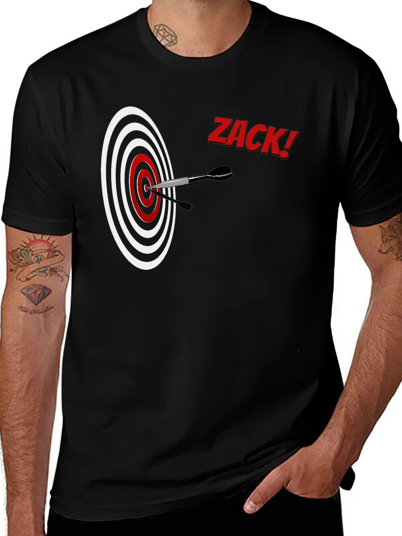 Zack! Target T-Shirt Dartboard Novelty Tee