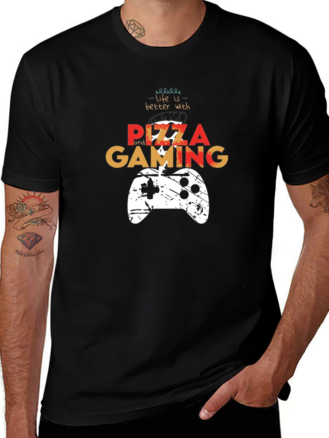 Pizza & Gaming T-Shirt - Gamer Style