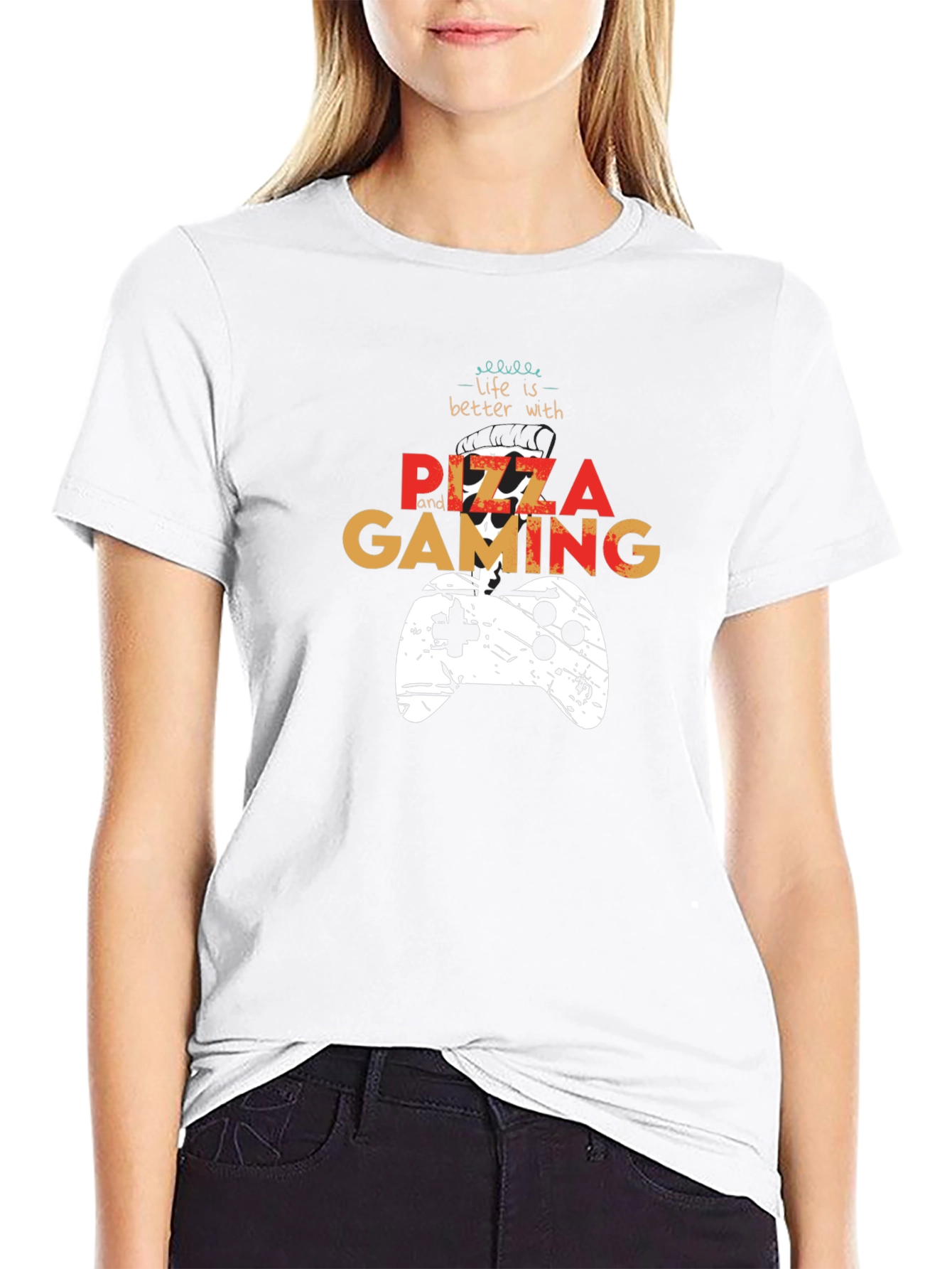 Pizza & Gaming T-Shirt - Gamer Style