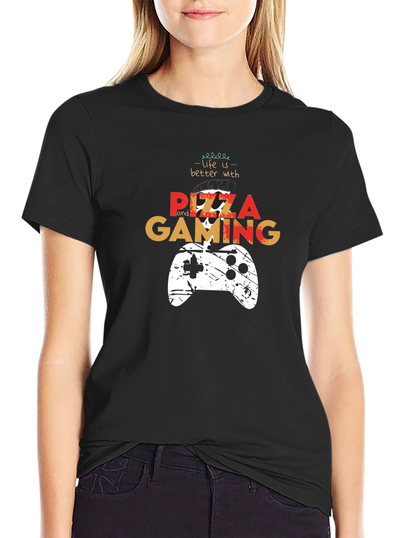 Pizza & Gaming T-Shirt - Gamer Style