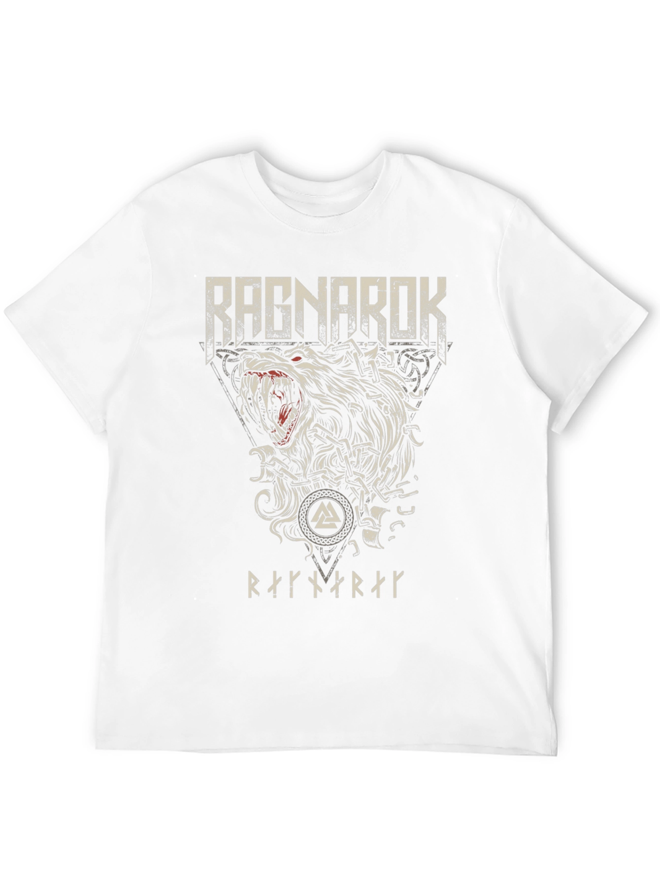 Ragnarok Wolf Graphic Tee - Norse Viking Style