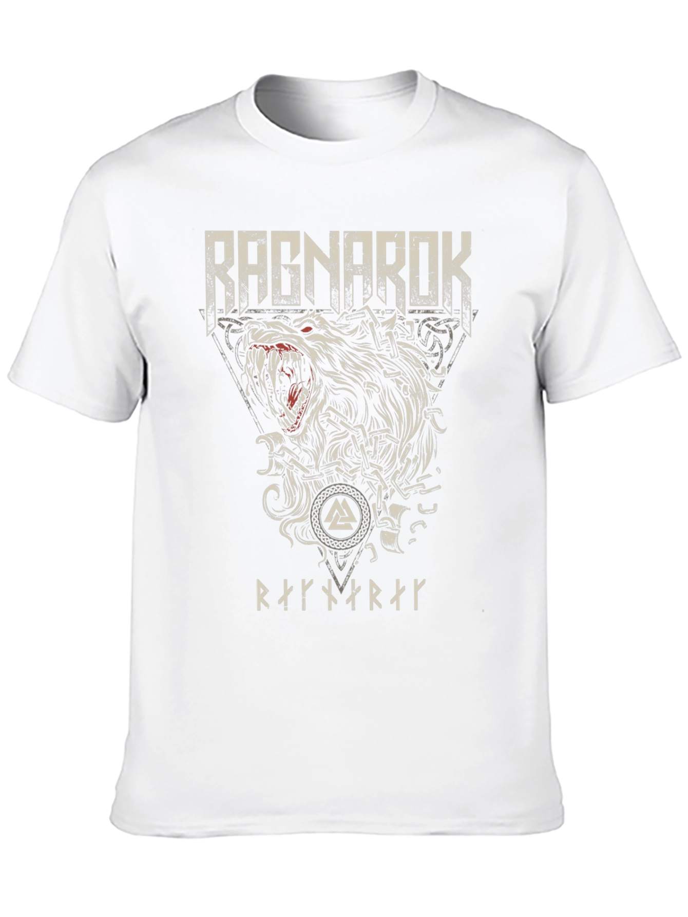 Ragnarok Wolf Graphic Tee - Norse Viking Style
