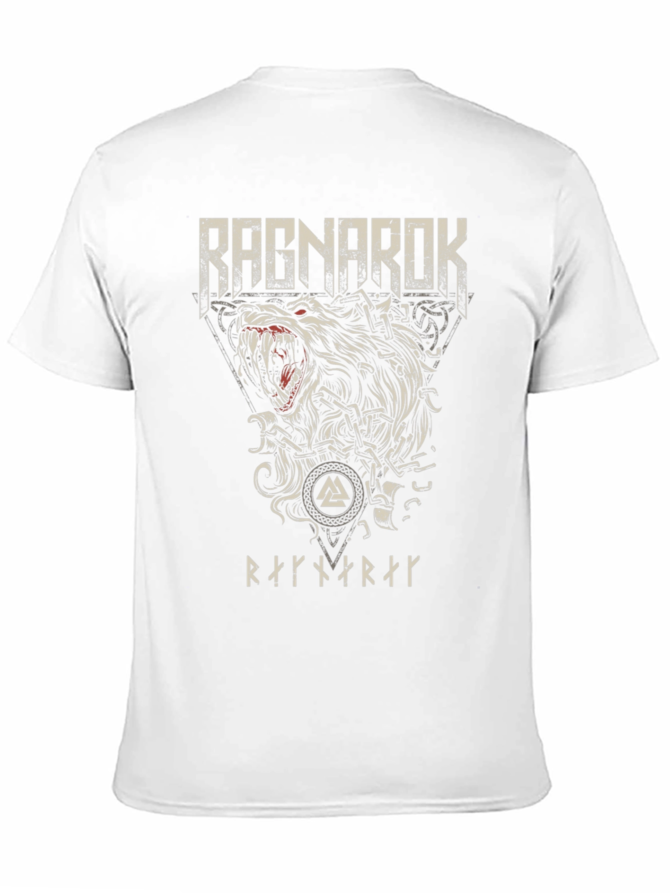 Ragnarok Wolf Graphic Tee - Norse Viking Style