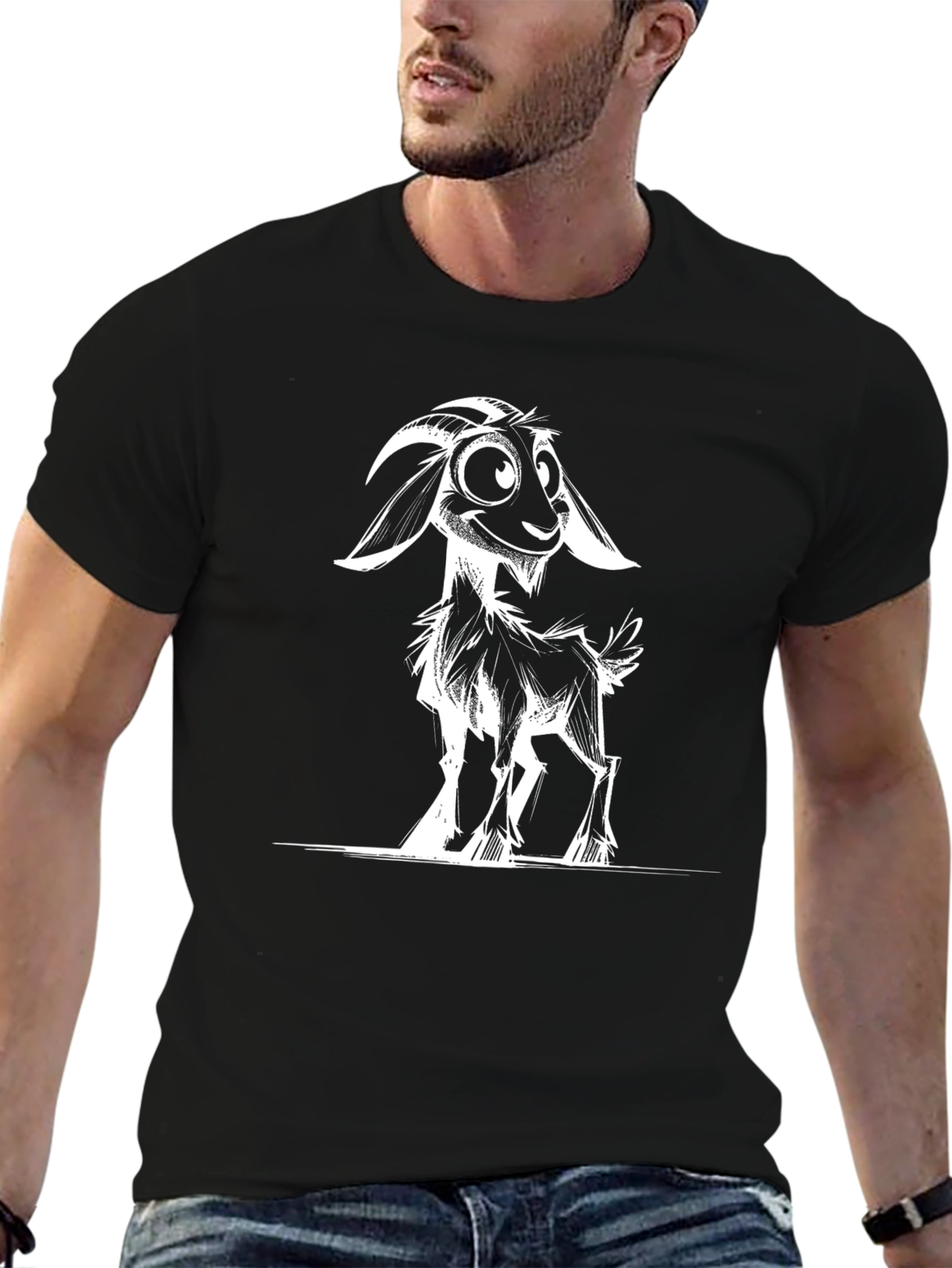 Cool Goat Graphic Black T-Shirt