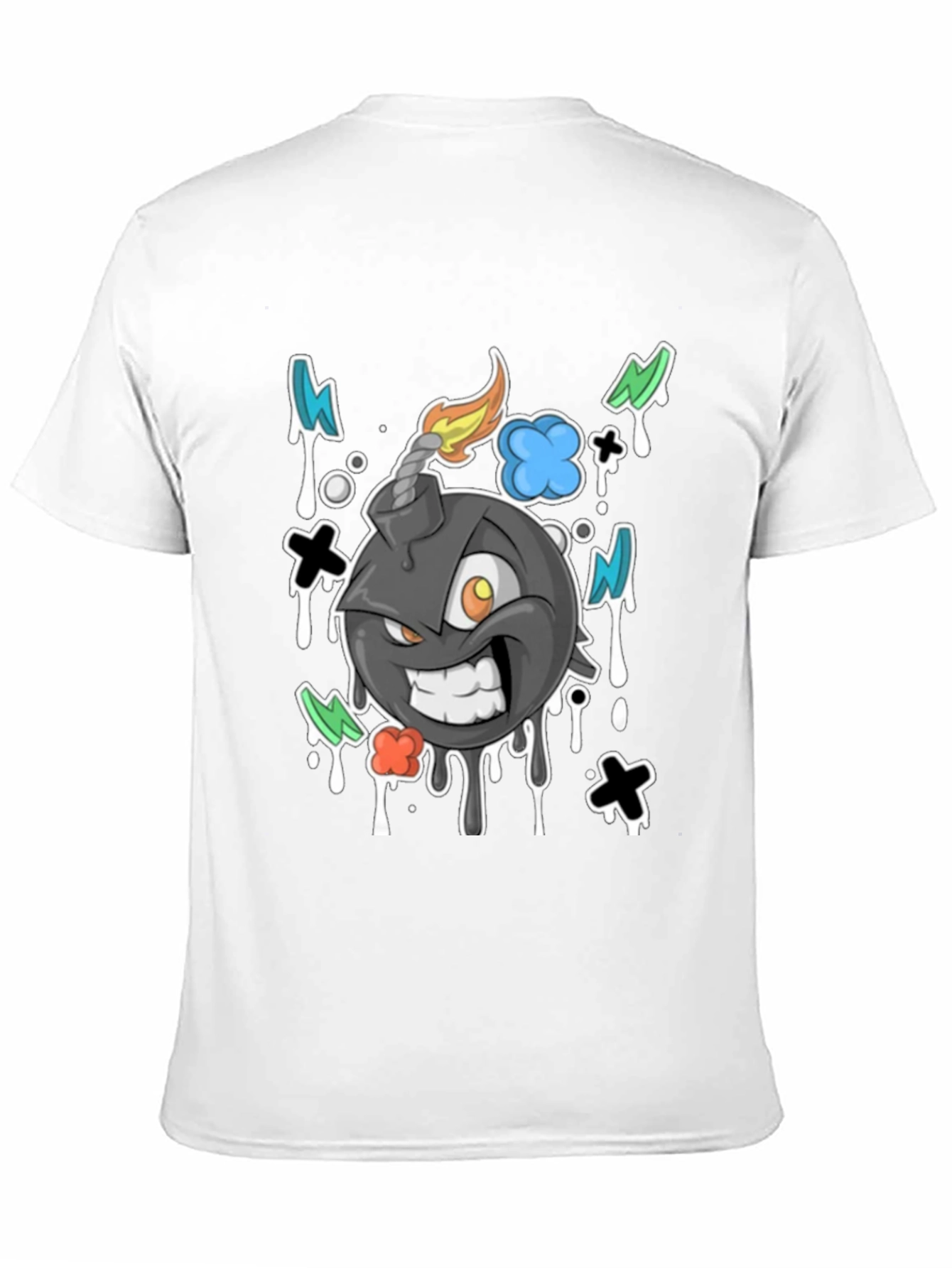 Cartoon Bomb Graphic Tee - Black