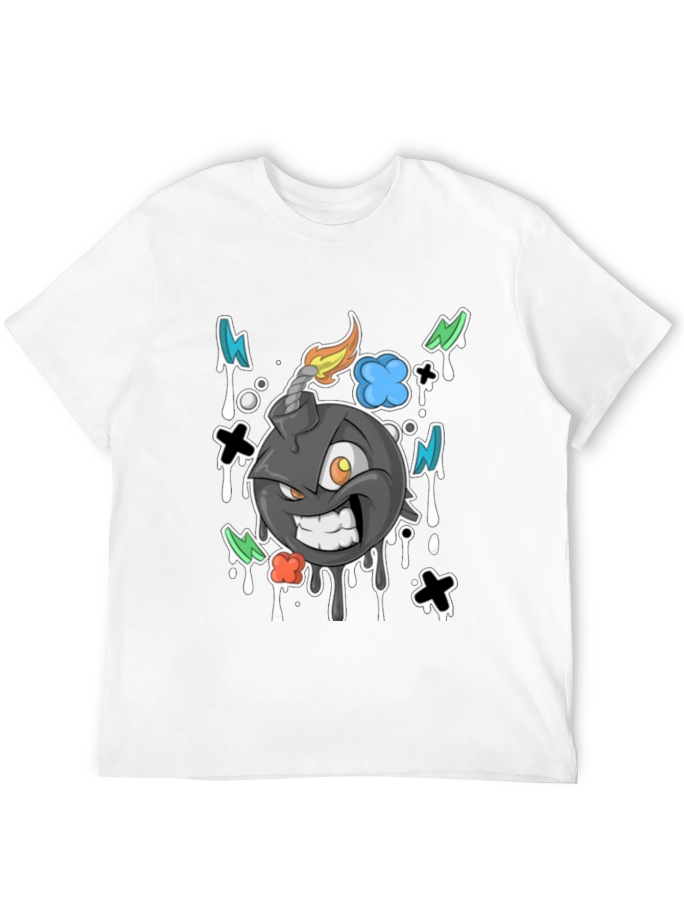 Cartoon Bomb Graphic Tee - Black