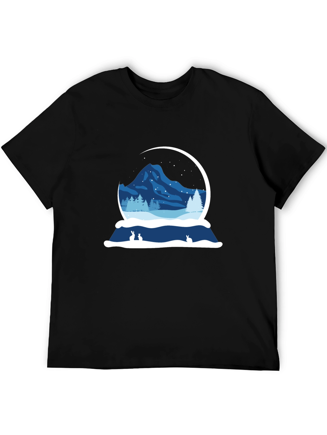 Winter Snow Globe Graphic Tee - Black