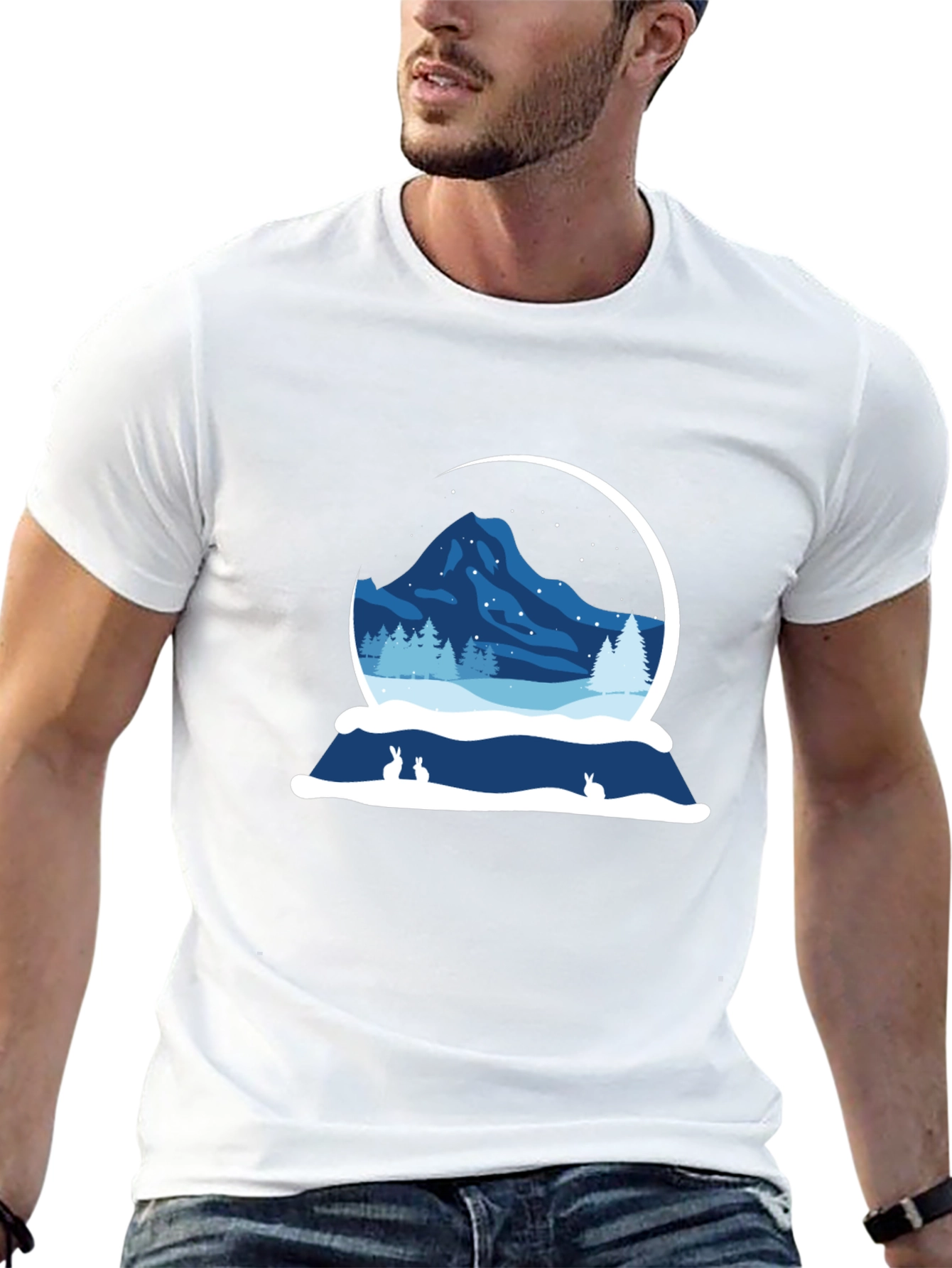 Winter Snow Globe Graphic Tee - Black