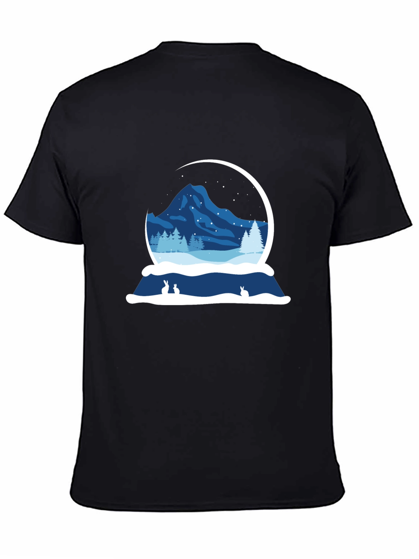 Winter Snow Globe Graphic Tee - Black