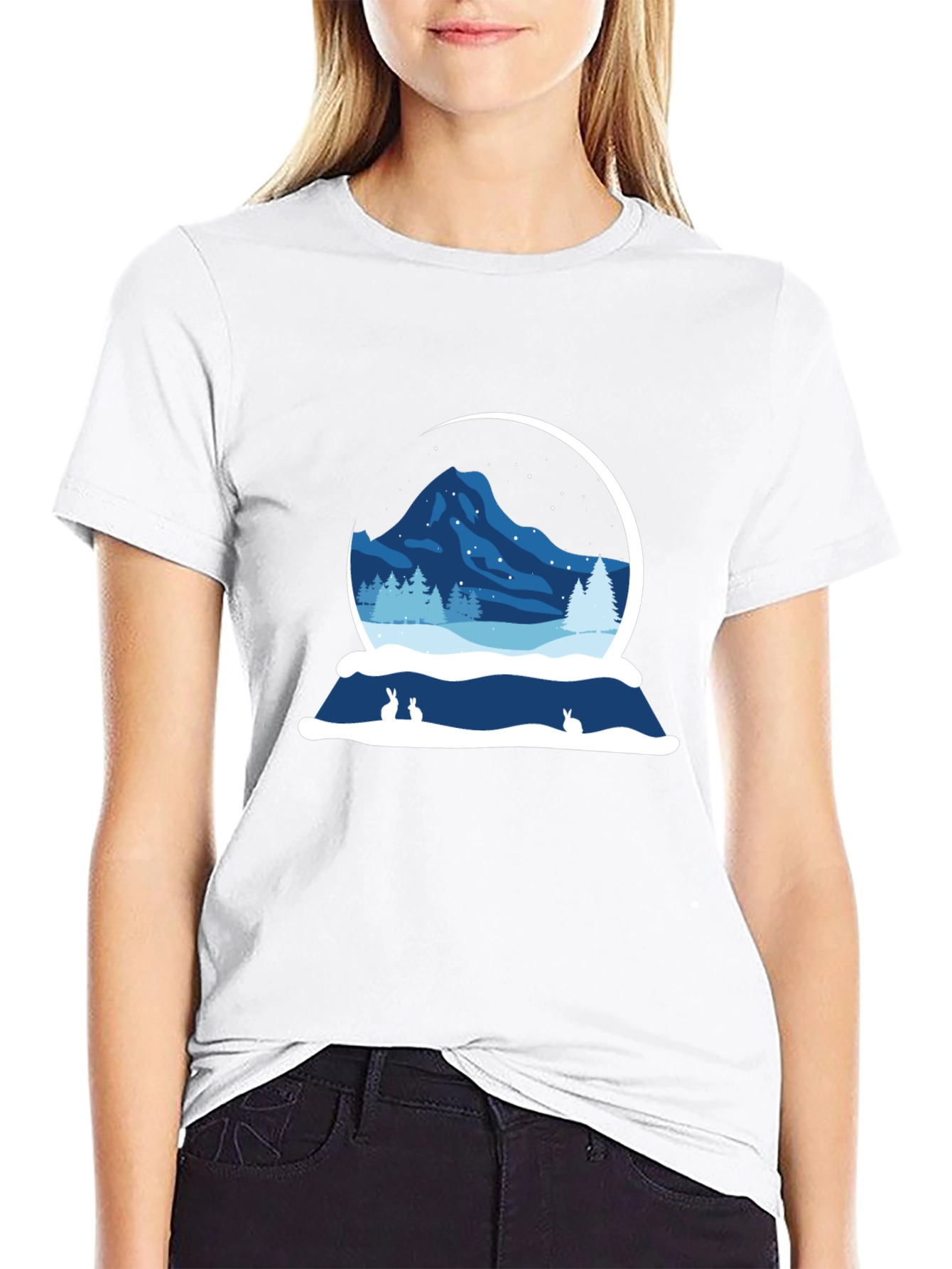 Winter Snow Globe Graphic Tee - Black