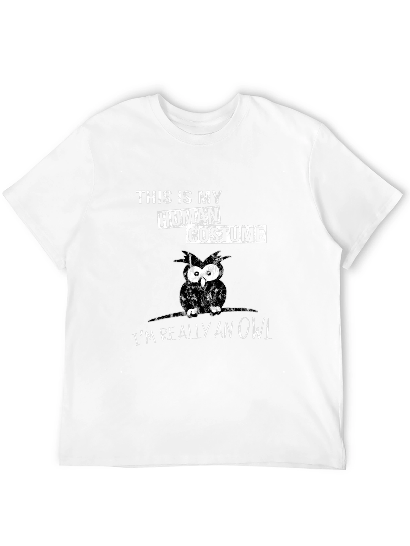 Human Costume Owl T-Shirt Funny Halloween Tee