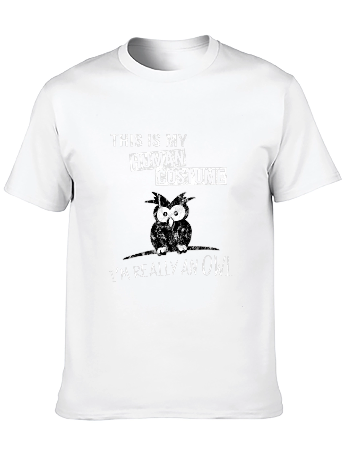Human Costume Owl T-Shirt Funny Halloween Tee