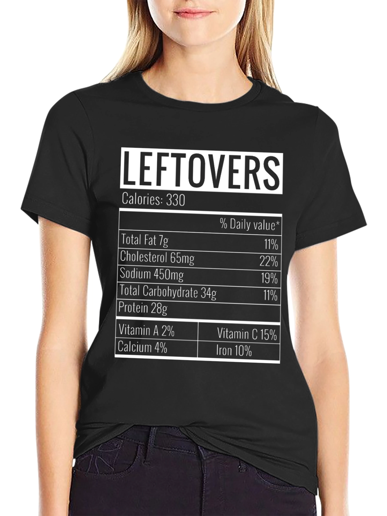 Leftovers Nutrition Facts Black T-Shirt