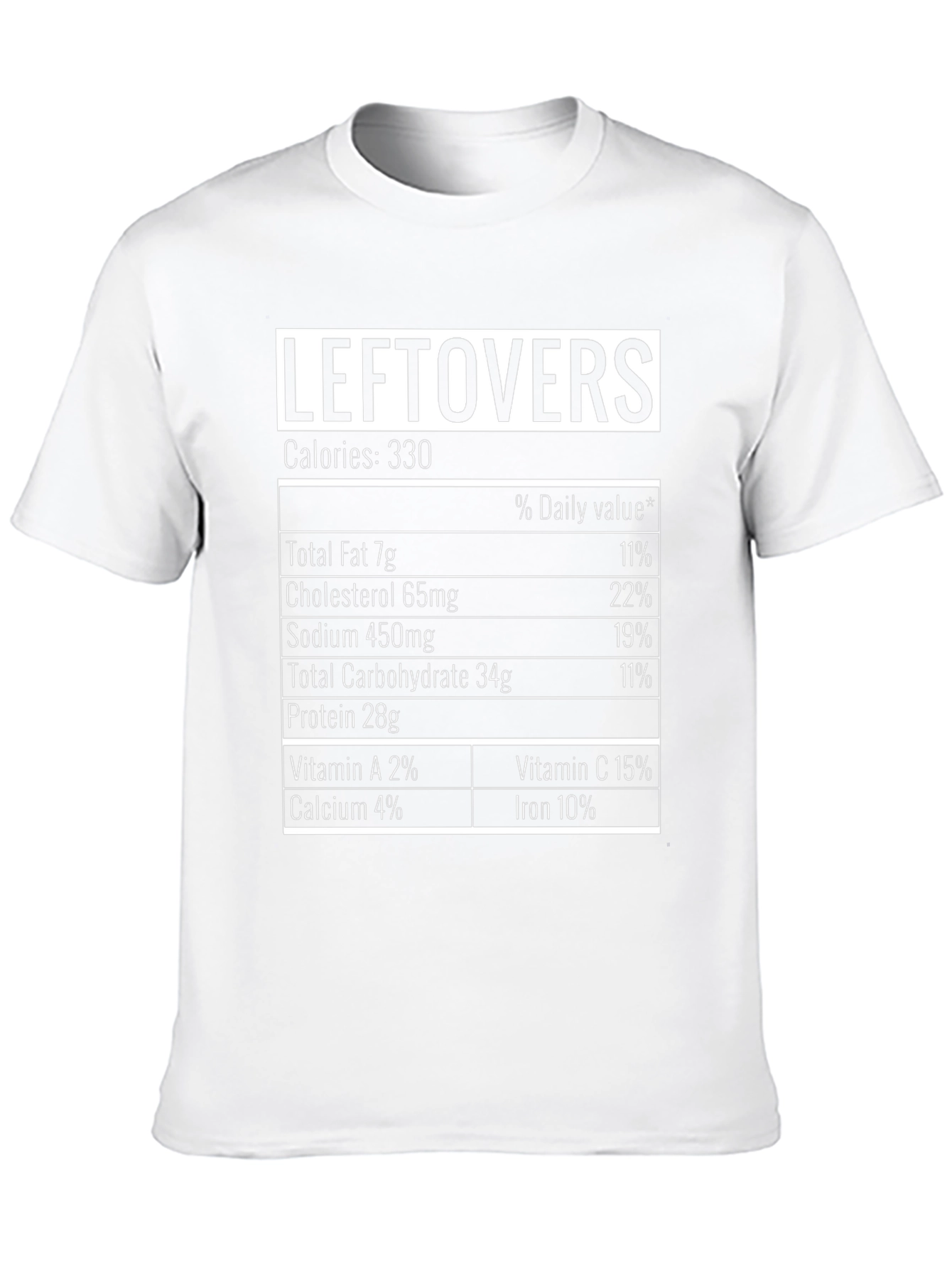 Leftovers Nutrition Facts Black T-Shirt