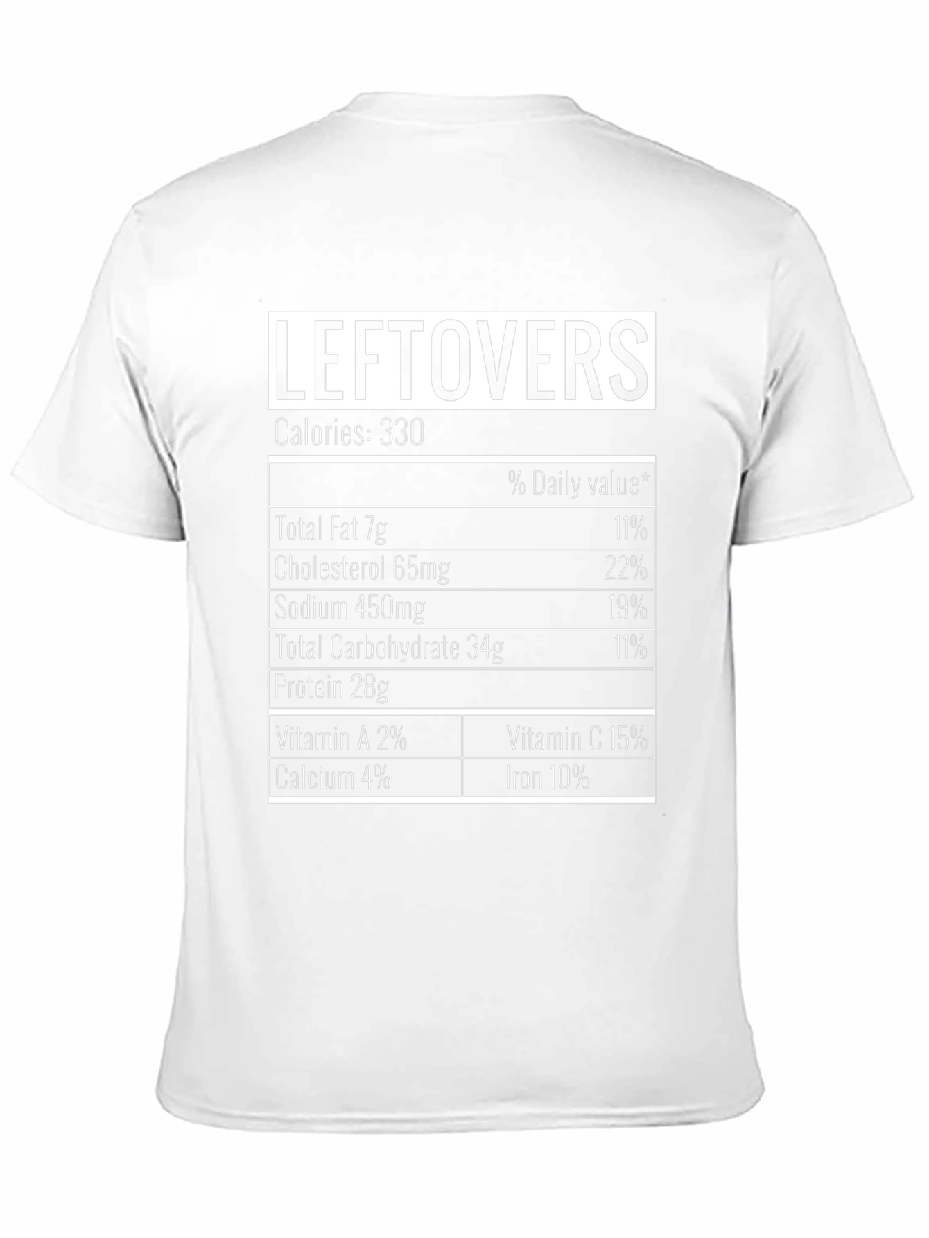 Leftovers Nutrition Facts Black T-Shirt