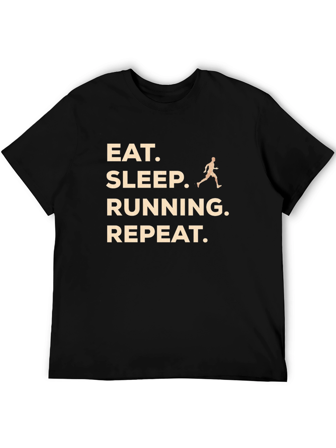 Eat Sleep Running Repeat Black Graphic T-Shirt